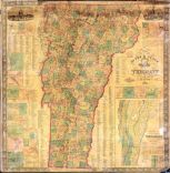 Vermont 1860 State Wall Map with Property Owners 44x44